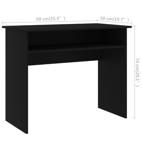 Γραφείο Μελέτης VidaXL από Μοριοσανίδα 90x50cm - Μαύρο image 5