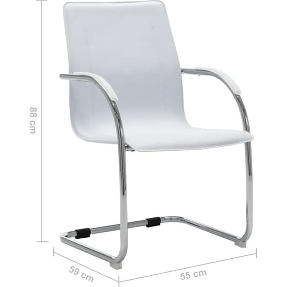 Καρέκλα Γραφείου VidaXL Πρόβολος από Τεχνητό Δέρμα - Λευκή image 5