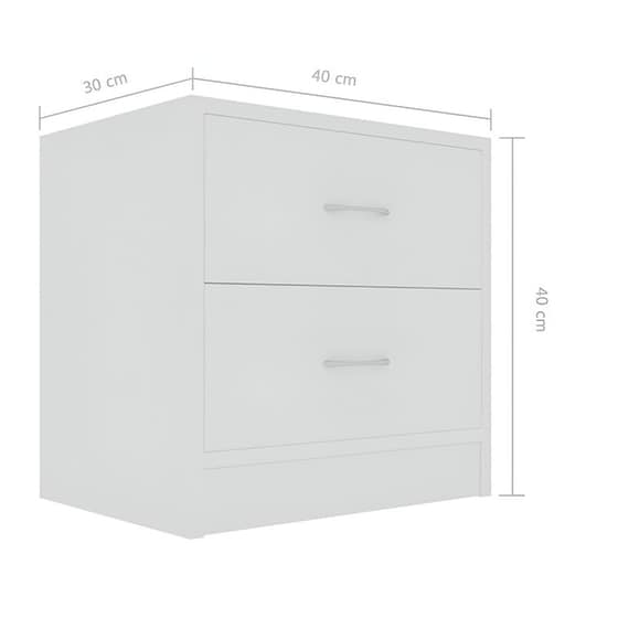 Κομοδίνο Vidaxl Από Μοριοσανίδα 2τμχ 40x30x40 cm - Λευκό image 5