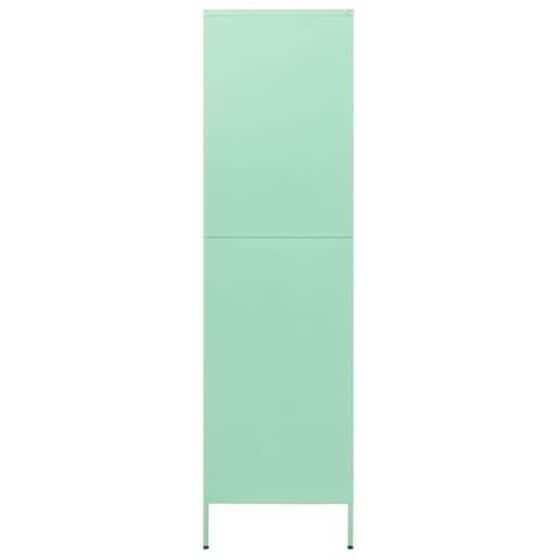 Δίφυλλη Ντουλάπα Vidaxl από Ατσάλι 90x50x180cm - Μέντα image 4