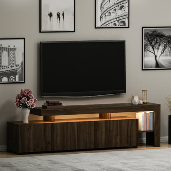 Έπιπλο Τηλεόρασης 24Mall Unico από Μοριοσανίδα 192x37x53 cm - Καρυδί image 4