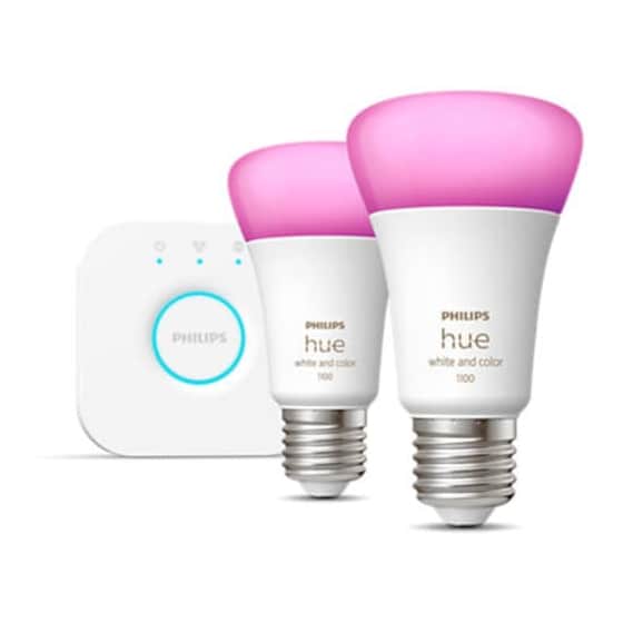 Έξυπνη Λάμπα Philips Starter Kit Hue Brigde E27 2 Τμχ - RGBW image 0