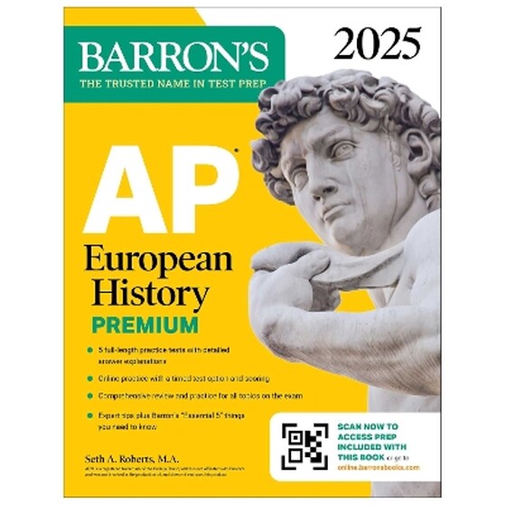AP European History Premium, 2025: 5 Practice Tests + Comprehensive Review + Online Practice image 0