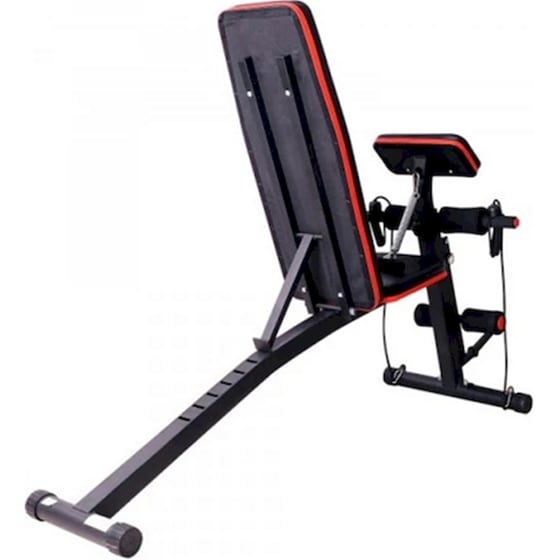 Ρυθμιζόμενος Πάγκος Γυμναστικής Homcom A91-062 153x53x102cm - Μαύρος/Κόκκινος image 3