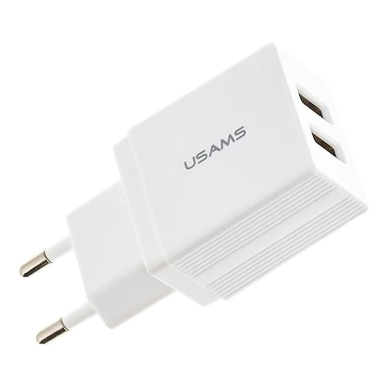 USAMS Φορτιστής Πρίζας Usams T24 Us-cc090 2x Usb 2.1A - White