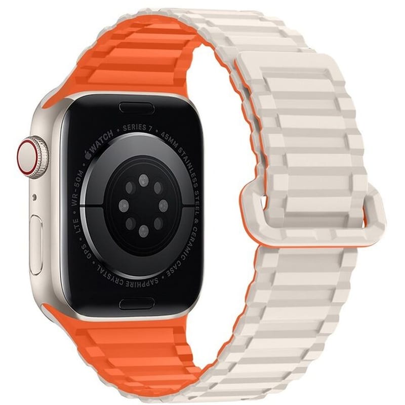 HOCO Watchband Hoco Wa06 Flexible Military Pattern 42/44/45/49mm Για Apple Watch 1/2/3/4/5/6/7/8/se/ultra Starlight Orange Silicon Band