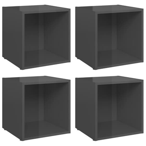 Έπιπλα Τηλεόρασης VidaXLΜοριοσανίδα 4 Τμχ  37x35x37cm - Γκρι image 2