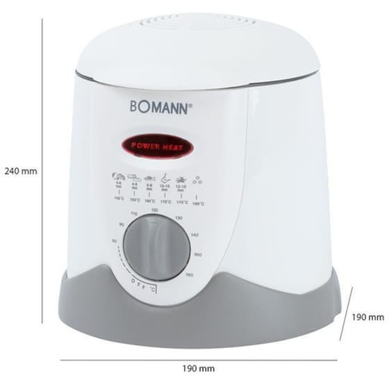 FFR 1290 CB BOMANN FFR 1290 CB 840 W 1 L Λευκό Φριτέζα Λαδιού και Φοντύ image 1