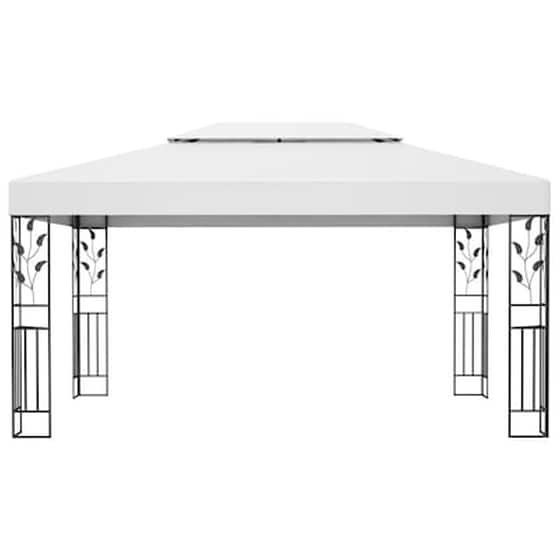 Κιόσκι Vidaxl Ατσάλινο με Διπλή Οροφή 3x4m - Λευκό image 3