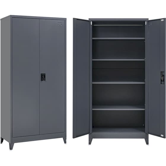 Ντουλάπα Vesta Δίφυλλη Μεταλλική 70x40x181cm - Ανθρακί image 3