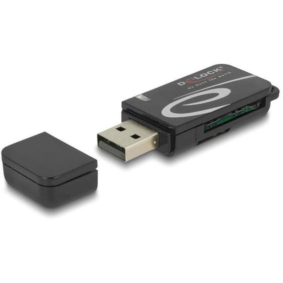 Card reader Delock 91602 USB 2.0 με 2 θύρες - Μαύρο image 0