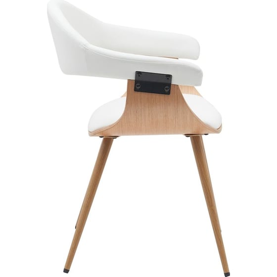 Καρέκλα Επισκέπτη ArteLibre Devra Ξύλινη - Λευκή/Φυσικό Καφέ image 2