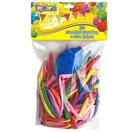 Μπαλόνια Αέρα Modelling & Mini Τρόμπα Toymarkt 913059 50 Τμχ - Πολύχρωμα