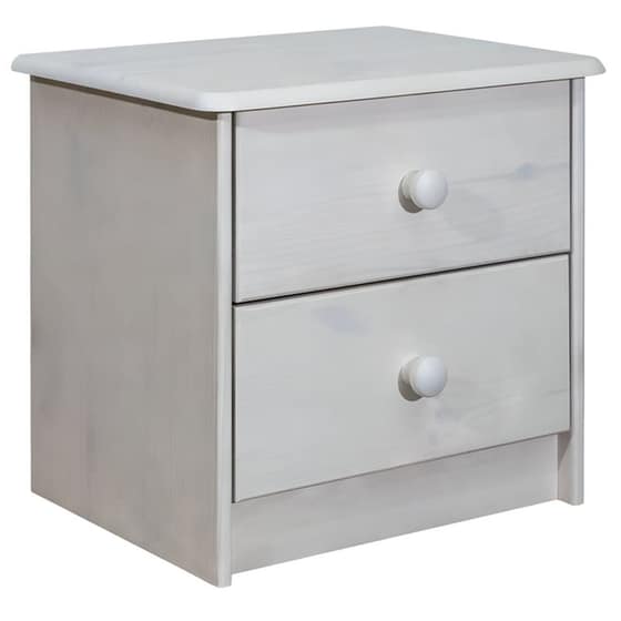 Κομοδίνο Vidaxl Από Μασίφ Ξύλο Πεύκου 43x34x40 cm - Λευκό image 0