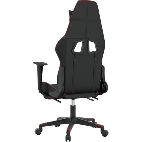 Καρέκλα Gaming VIDAXL 3143765 με Υποπόδιο από Τεχνητό Δέρμα - Μαύρο image 3