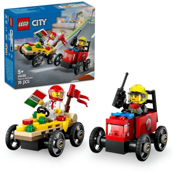 LEGO® City Pizza vs. Fire Truck Race Car Pack (60458) image 2