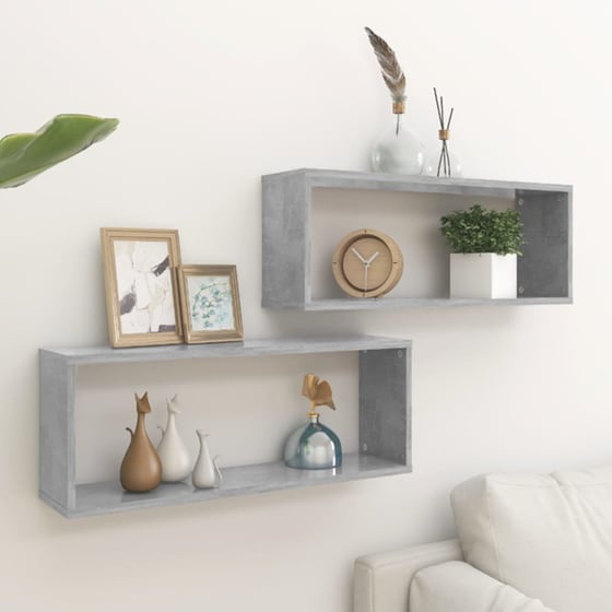 Ράφια Τοίχου VidaXL από Μοριοσανίδα 60x15x23 cm 2 Τμχ - Γκρι image 2