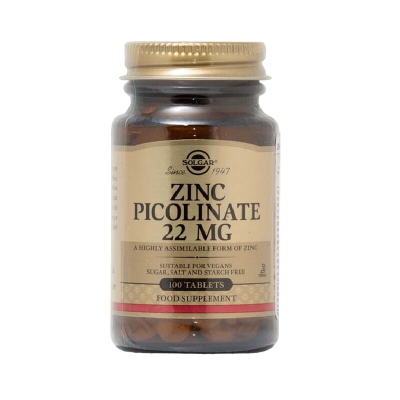 Μέταλλα Solgar Zinc Picolinate 22mg - 100 ταμπλέτες