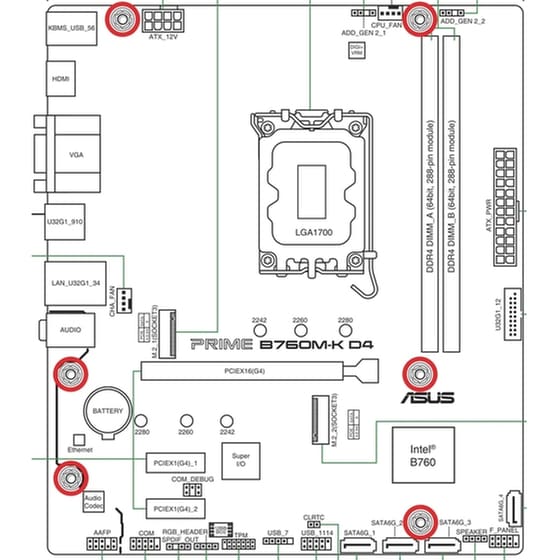 Asus PRIME B760M-K D4 Motherboard Micro ATX με Intel 1700 Socket 90MB1DS0-M0EAY0 image 5