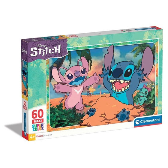 Παιδικό Παζλ Clementoni Maxi Super Color Disney Stitch (60 Κομμάτια) image 0
