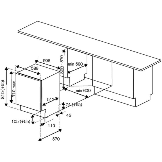 BERTAZZONI DW60EPR/21 για 12 Σερβίτσια Πλήρως Εντοιχιζόμενο Πλυντήριο Πιάτων image 2