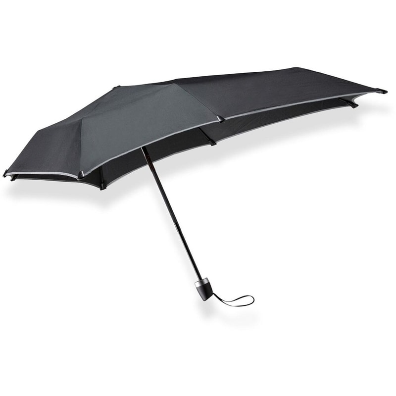 SENZ Black Reflecting Foldable Umbrella Mini – Pure Black