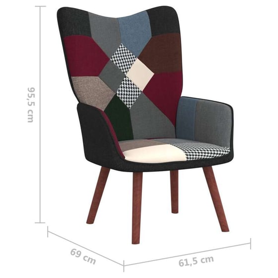 Πολυθρόνα Relax VidaXL Σχέδιο Patchwork από Ύφασμα image 5