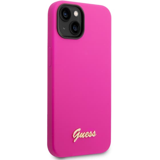 Θήκη Apple iPhone 14 - Guess Vintage Script Gold Logo Collection - Φουξία image 1