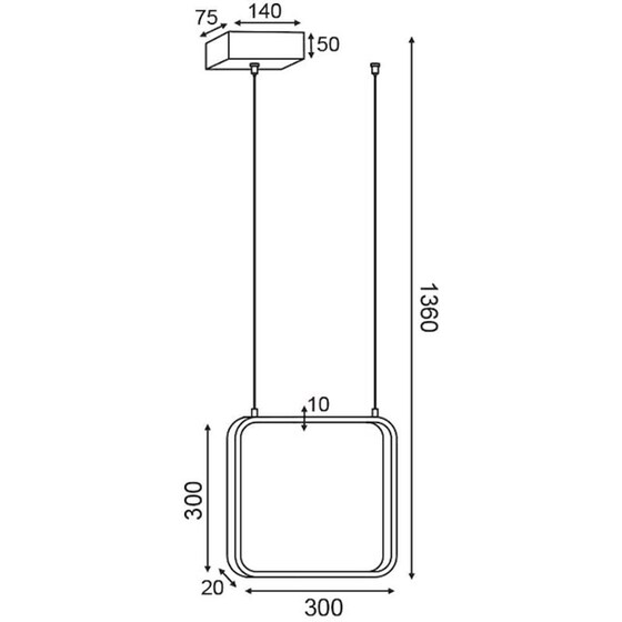 Φωτιστικό Οροφής Led Aca Symetria V30ledp30bk Μεταλλικό - Μαύρο image 1