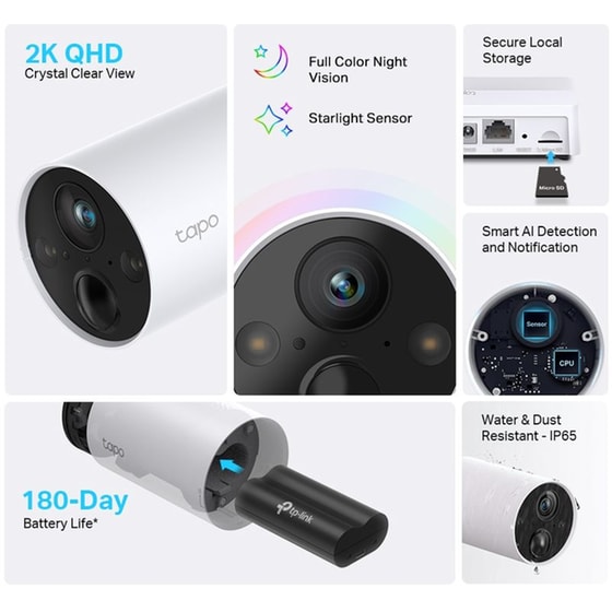 Ασύρματη IP Camera TP-Link Tapo C420S2 2K Bullet / Box με Αμφίδρομο ήχο image 1