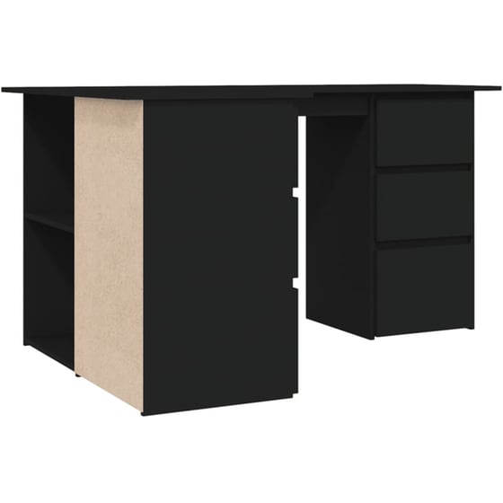 Γραφείο Γωνιακό VidaXL από Μοριοσανίδα 145x100cm - Μαύρο image 5