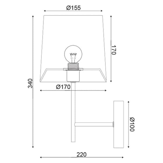 Απλίκα Τοίχου Aca Agatha Ml307211wb Μεταλλική 17x17x34 cm - Καφέ image 1