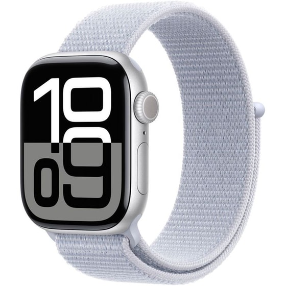 Apple Watch Series 10 GPS 42mm Silver Aluminium Case with Blue Cloud Sport Loop image 0