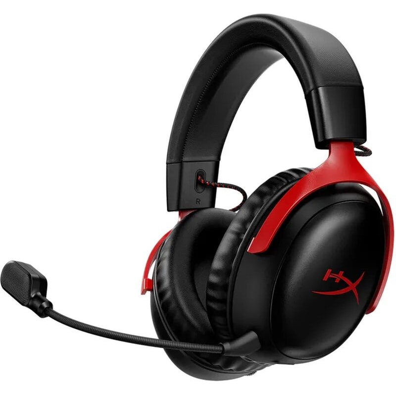 HYPERX HyperX Cloud III Gaming Ασύρματα Ακουστικά 2.4GHz/USB - Μαύρα/Κόκκινο