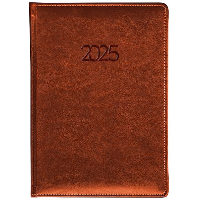 ΥΔΡΟΓΕΙΟΣ Ημερολόγιο Ημερήσιο Δεμένο Pu 2024 Ευρετηρίαση 15χ21 Καφέ