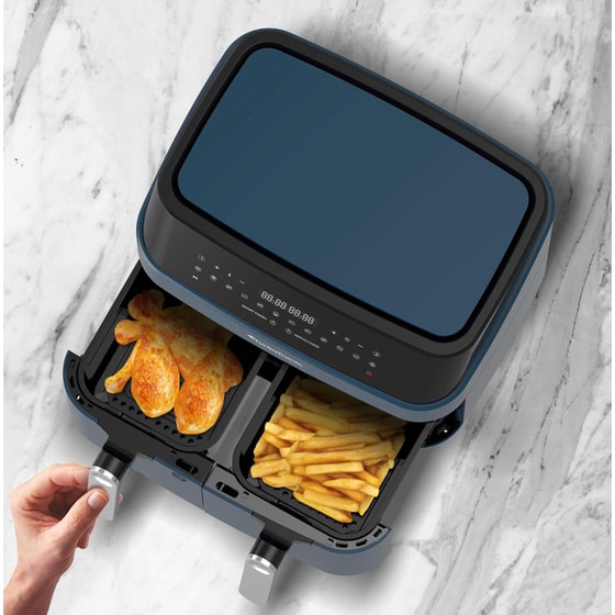 Φριτέζα Αέρος TURBOTRONIC TT-DAF5 με Διπλό Αποσπώμενο Κάδο 1600 W 9 L Μπλε image 11