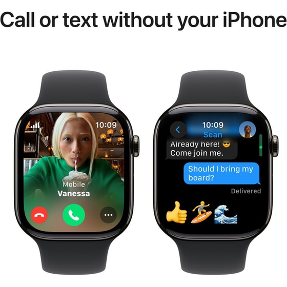 Apple Watch Series 10 GPS + Cellular 46mm Slate Titanium Case with Black Sport Band - M/L image 5