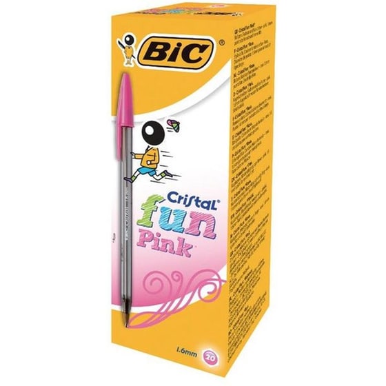 Στυλό Διαρκείας Bic Cristal Fun 1.6 mm Ροζ (1 Τεμάχιο) image 0