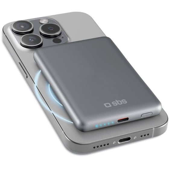 Powerbank SBS Slim Wireless 5.000mAh - Γκρι image 0