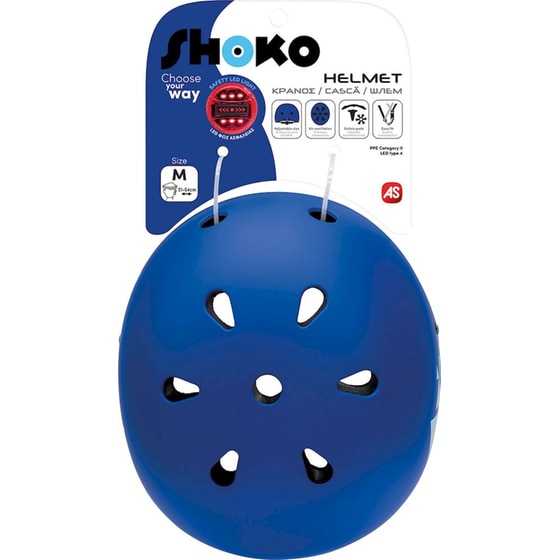 Παιδικό Κράνος Shoko με Φως Ocean Blue Medium (51-54 cm) - Μπλε με Σχέδιο image 0