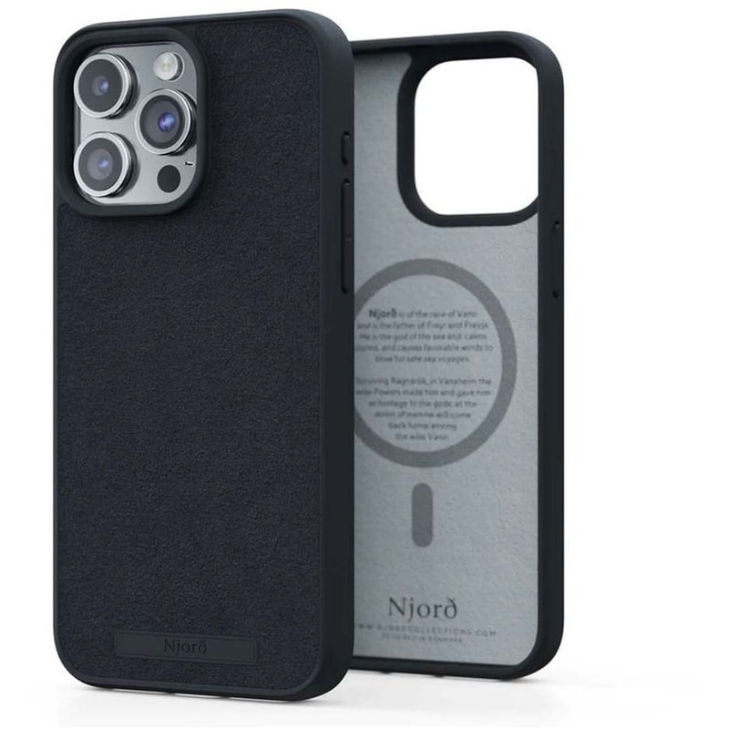 Θήκη Apple iPhone 15 Pro Max - Njord Suede MagSafe Case - Black