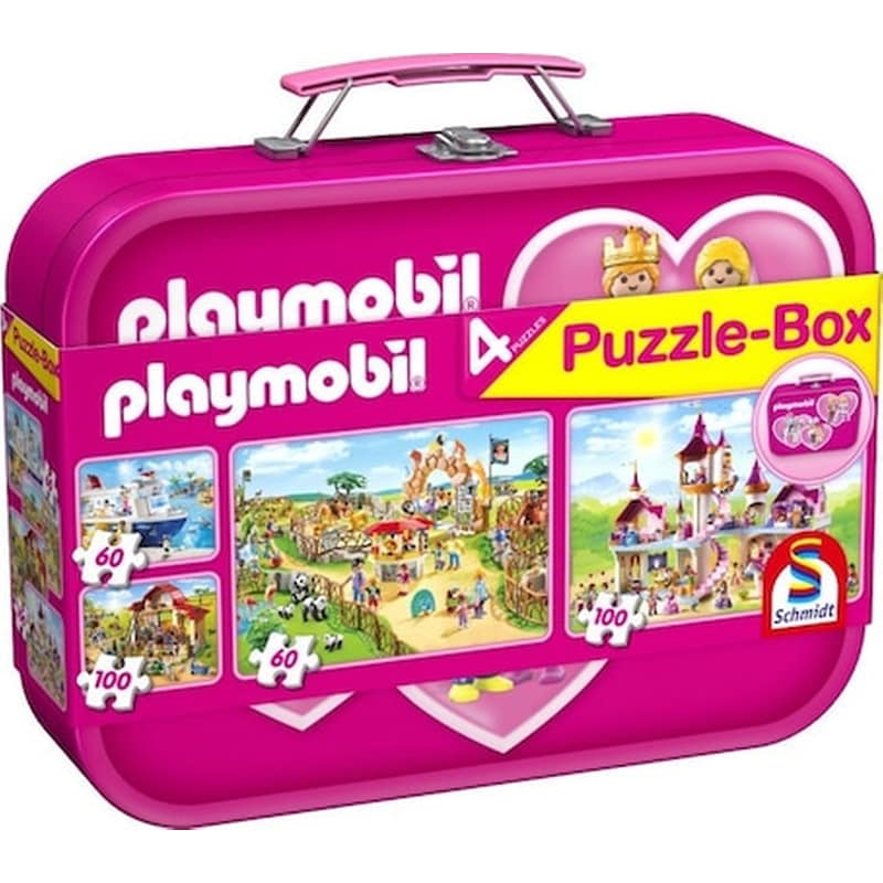 Παιδικό Σετ Παζλ Schmidt Box Playmobil (60/60/100/100 Κομμάτια)