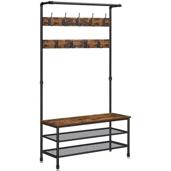 Έπιπλο Εισόδου Vasagle Hsr47bx Μεταλλικό 100x41.5x182cm - Μαύρο image 0