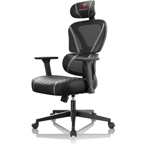 Καρέκλα Gaming Eureka Ergonomic Ergonomic Norn ERK-GC06-GY από Τεχνητό Δέρμα - Μαύρη image 2