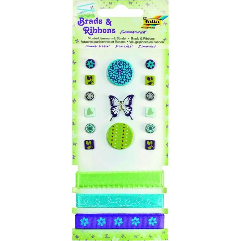 Folia Κορδέλες και Διακοσμητικά Χειροτεχνίας με Διπλόκαρφο Καλοκαιρινή Αύρα