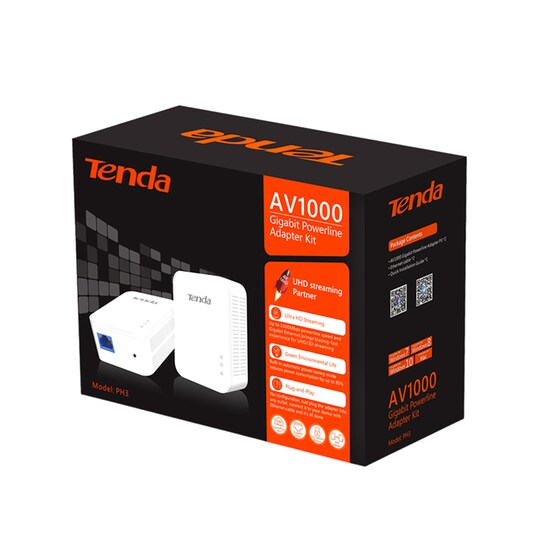 Tenda PH3 AV1000 Powerline Διπλό Kit Ενσύρματη Σύνδεση με 1 Θύρα Ethernet image 3
