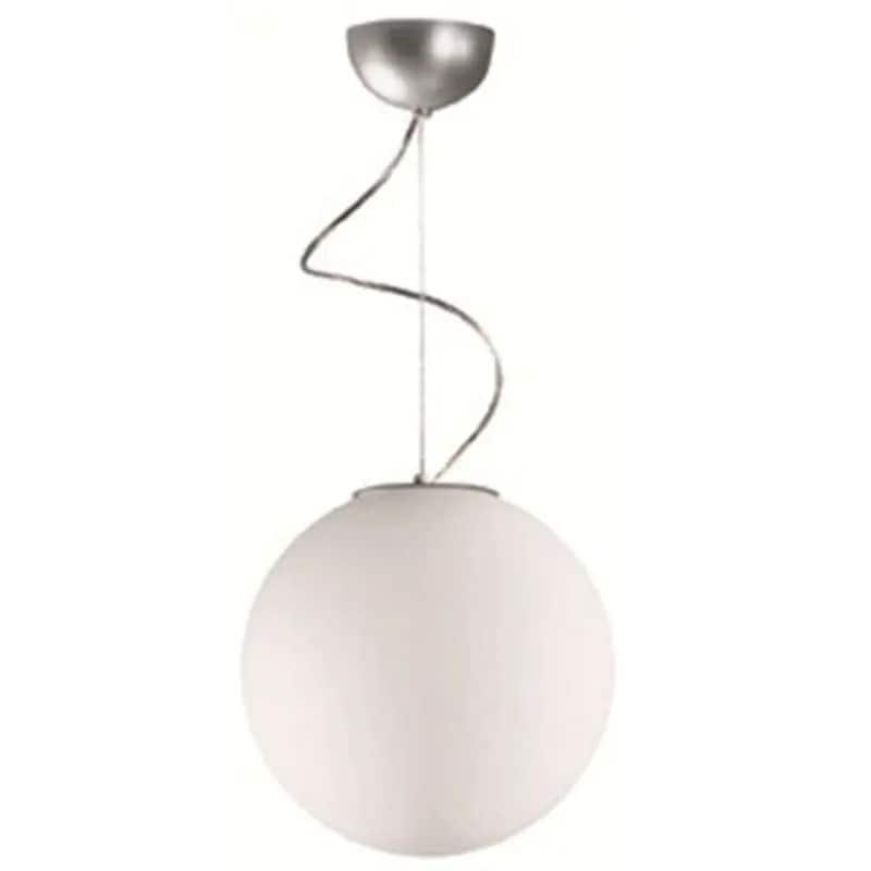 Φωτιστικό Οροφής Μονόφωτο Viokef Luna 425600 Γυάλινο/Μεταλλικό - Ασημί/Λευκό