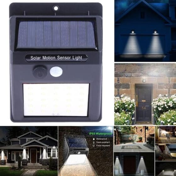 Ηλιακή Λυχνία 25 Led Με Φωτοκύτταρο Και Αισθητήρα Κίνησης Αδιάβροχη Εξωτερική image 1