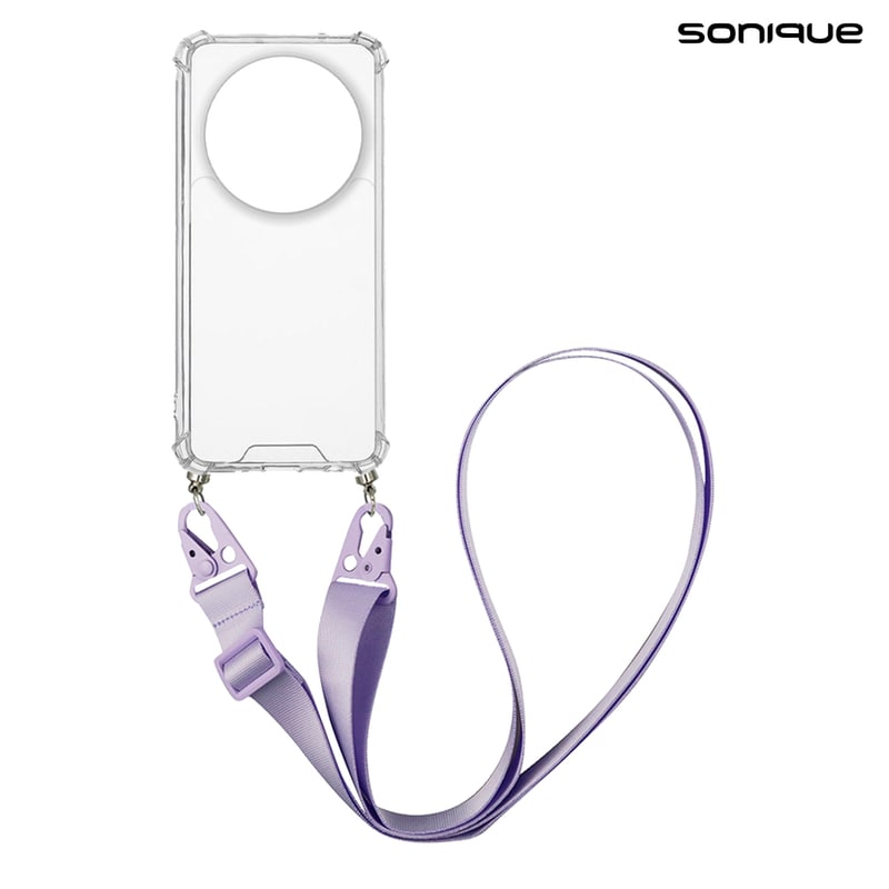 Θήκη Σιλικόνης Με Strap Sonique Armor Clear Xiaomi Xiaomi 14 Ultra Λιλά