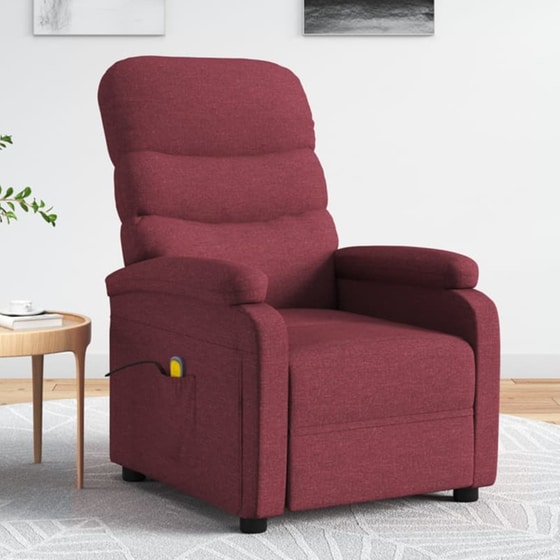 Πολυθρόνα Μασάζ VidaXL από Ύφασμα - Κόκκινη image 2